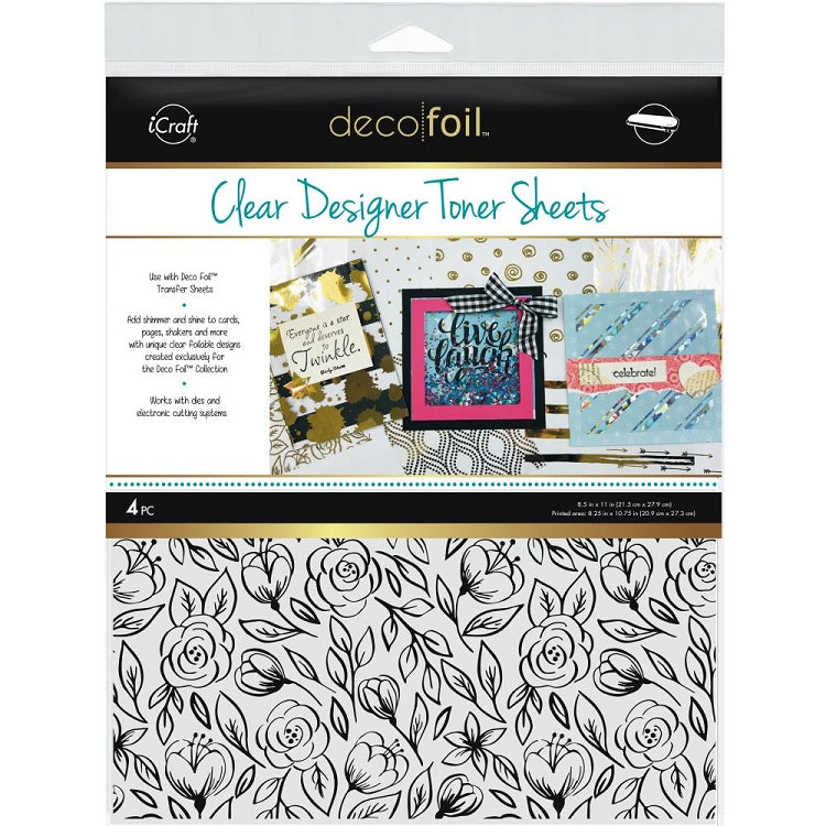 8.5x11 Deco Foil Floral Sketch Toner Sheets