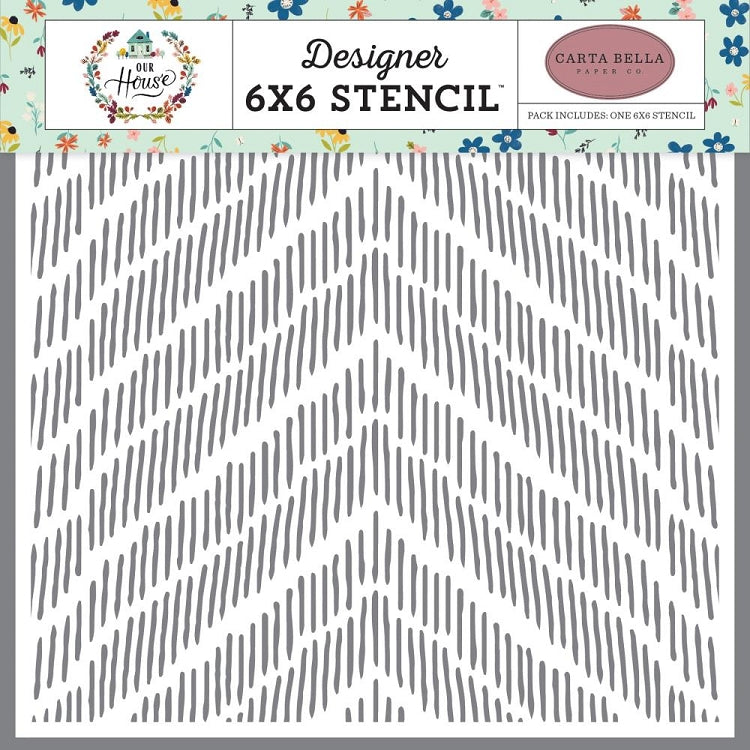 Our House Distressed Chevron Stencil