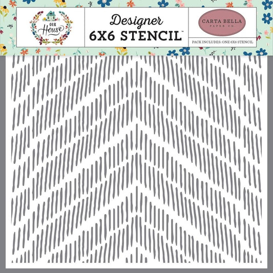 Our House Distressed Chevron Stencil