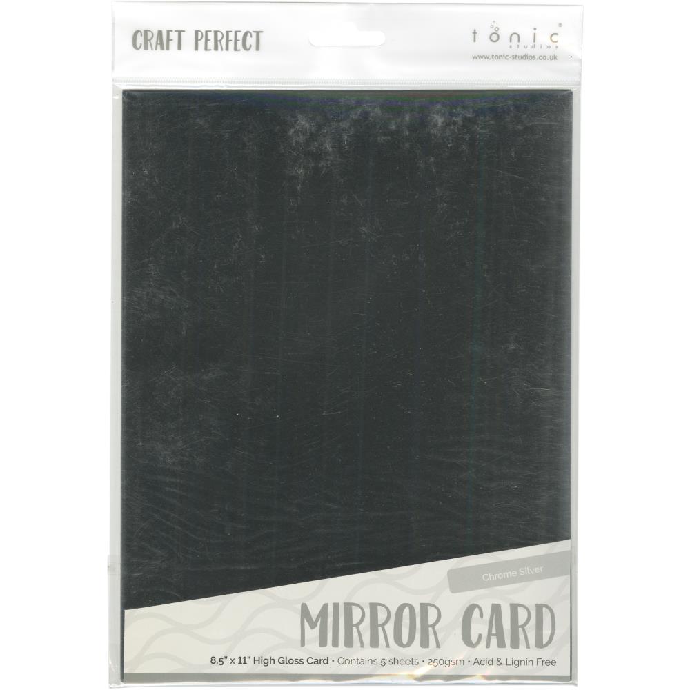 Glossy Mirror Cardstock 8.5 x 11 Chrome Silver