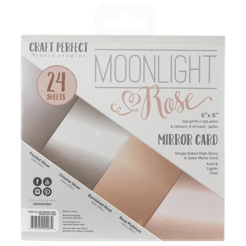 Mirror Cardstock 6x6 Moonlight Rose