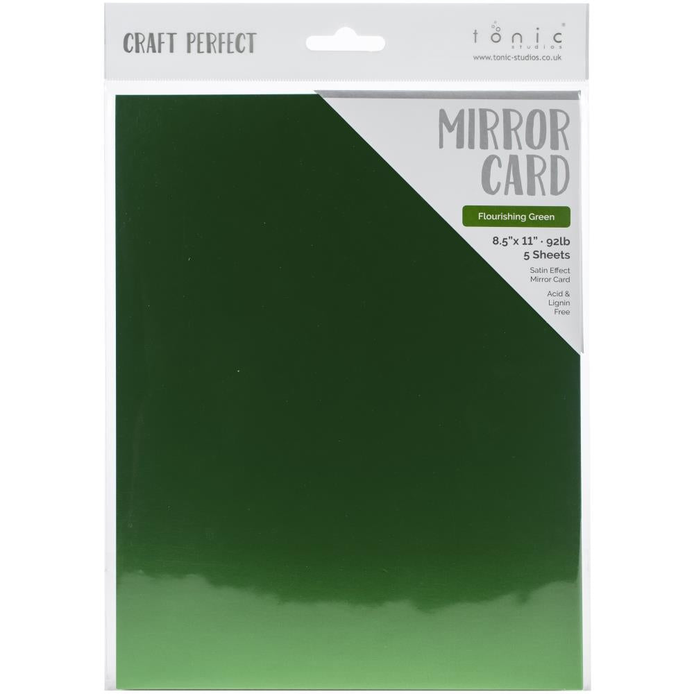 Glossy Mirror Cardstock 8.5 x 11 Flourishing Green