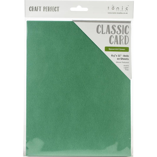 Weave Textured Classic Card 8.5 x 11 Spearmint Green