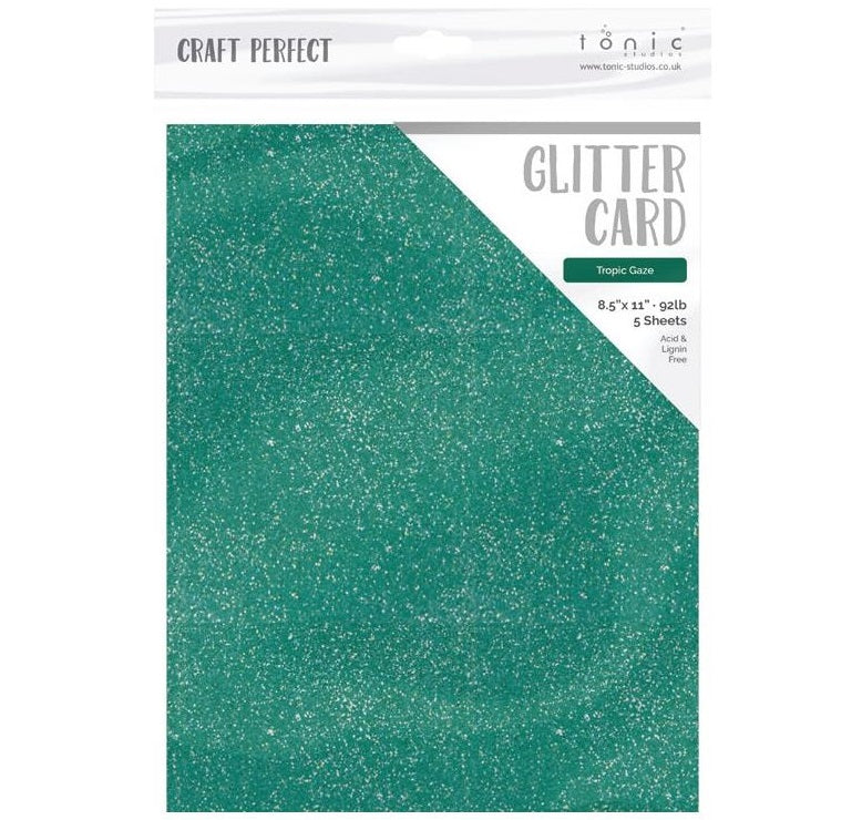 Glitter Cardstock 8.5 x 11 Turquoise Lake