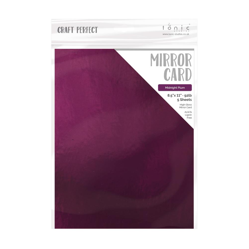 Glossy Mirror Cardstock 8.5 x 11 Midnight Plum