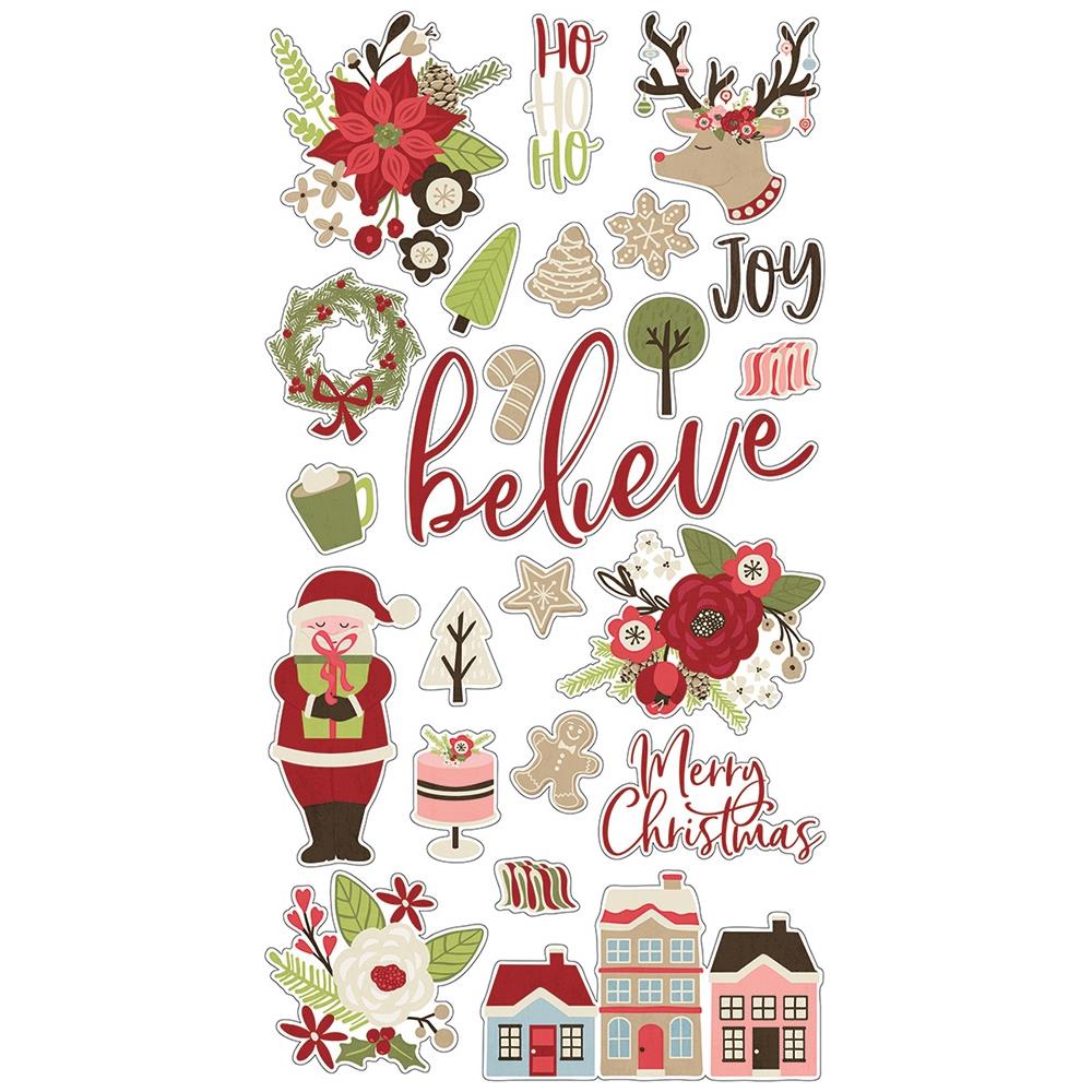 Holly Jolly Chipboard Stickers