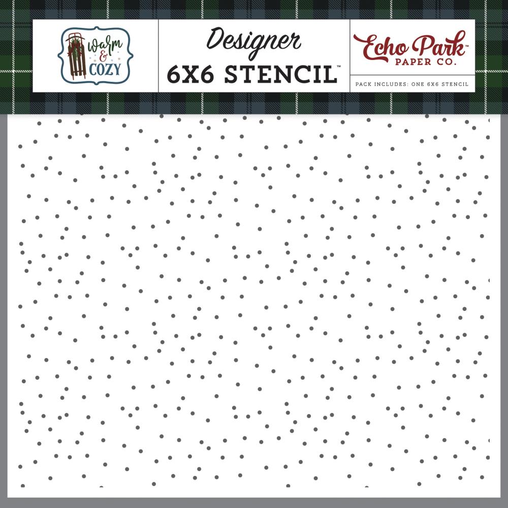 Warm & Cozy Bundle Up Snowfall Stencil