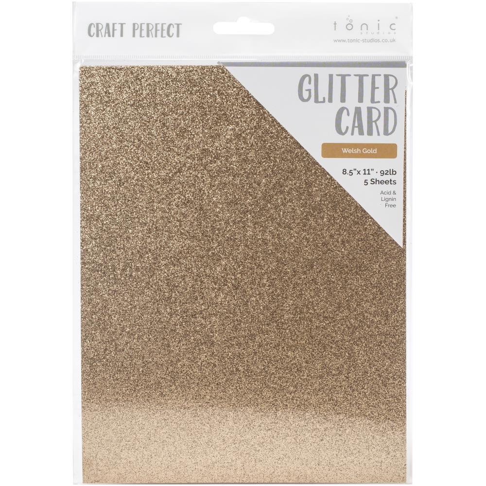 Glitter Cardstock 8.5 x 11 Welsh Gold