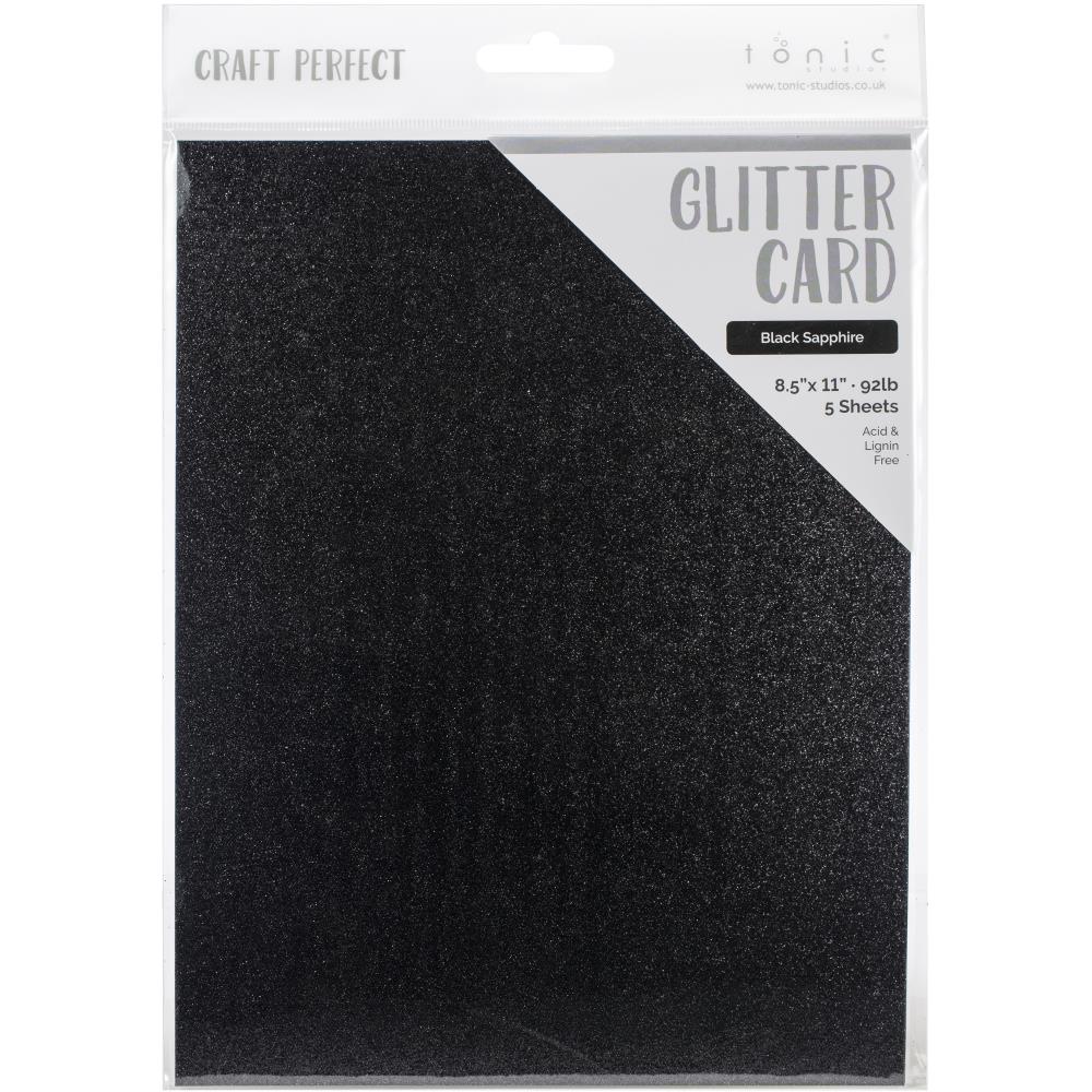 Glitter Cardstock 8.5 x 11 Black Sapphire