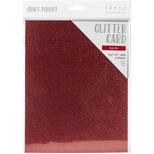 Glitter Cardstock 8.5 x 11 Ruby Ritz