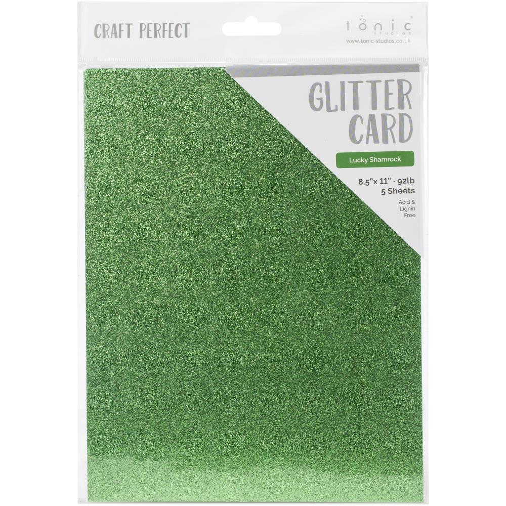 Glitter Cardstock 8.5 x 11 Lucky Shamrock