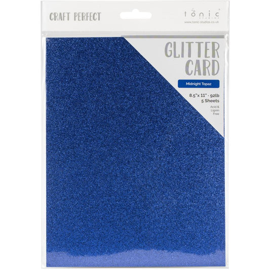 Glitter Cardstock 8.5 x 11 Midnight Topaz