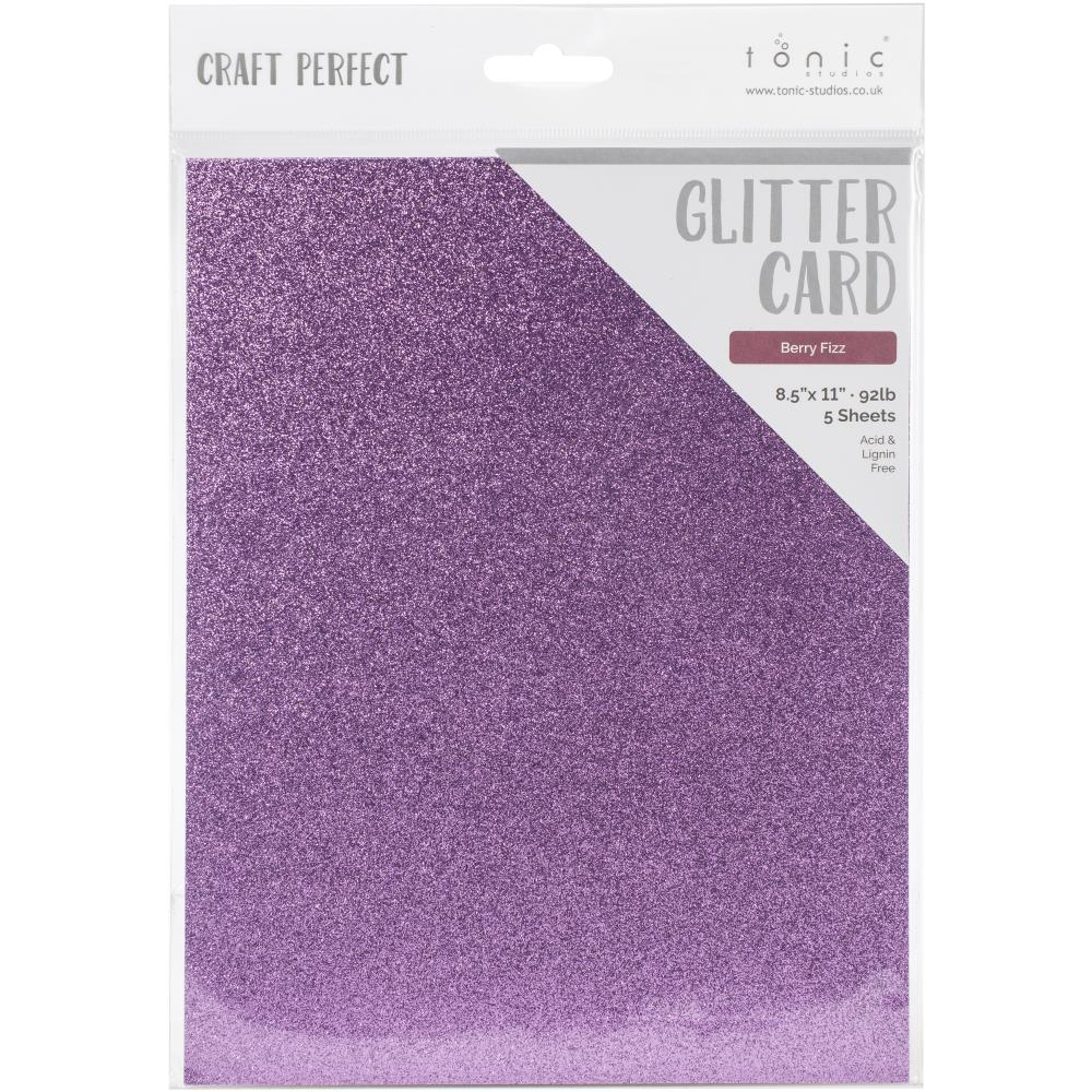 Glitter Cardstock 8.5 x 11 Berry Fizz