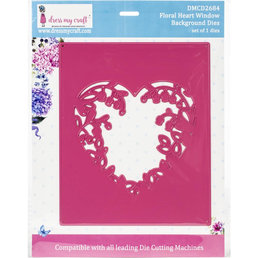 Floral Heart Window Die