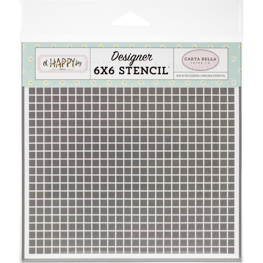 Oh Happy Day Spring Dreamy Grid Stencil