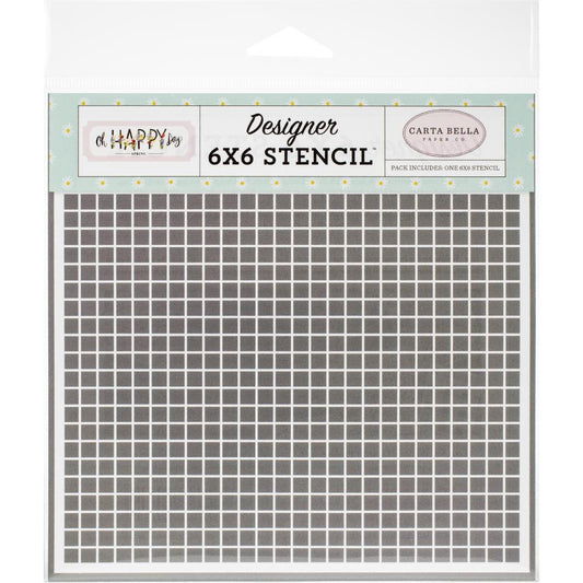 Oh Happy Day Spring Dreamy Grid Stencil