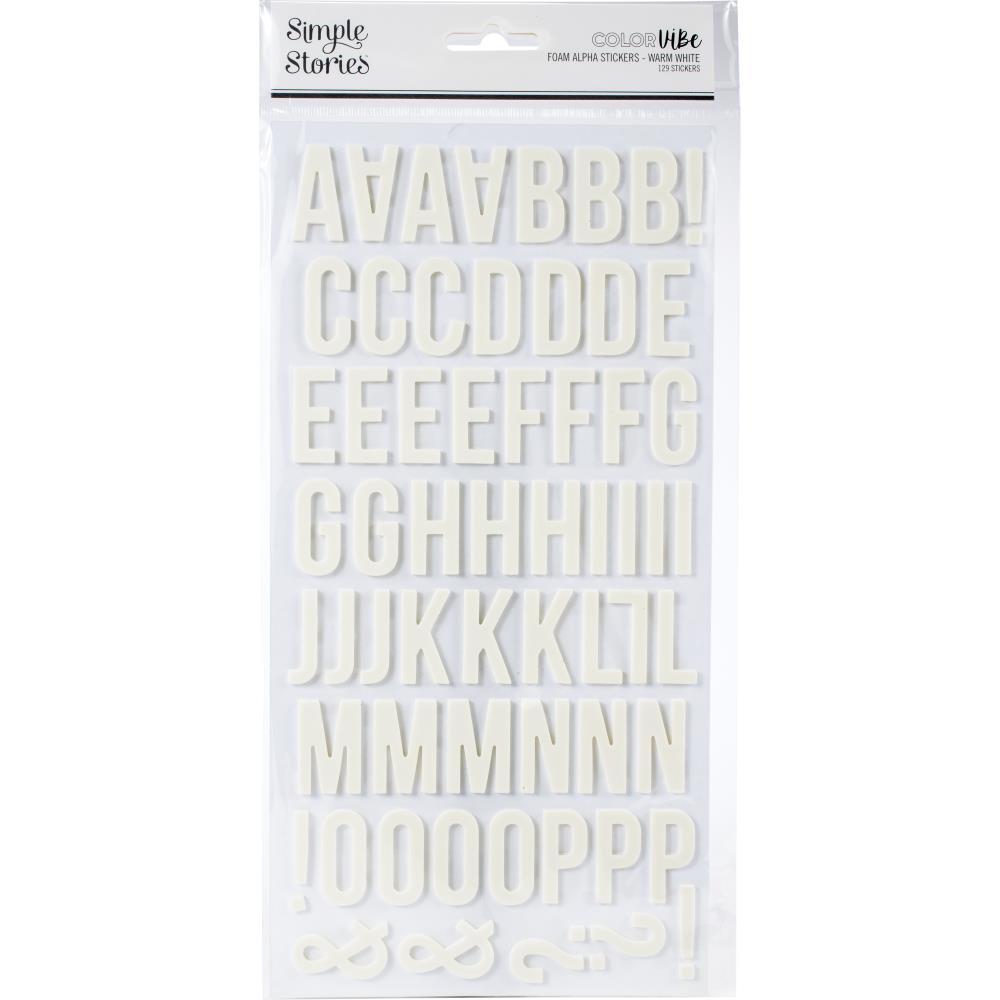 Color Vibe Foam Alpha Stickers White