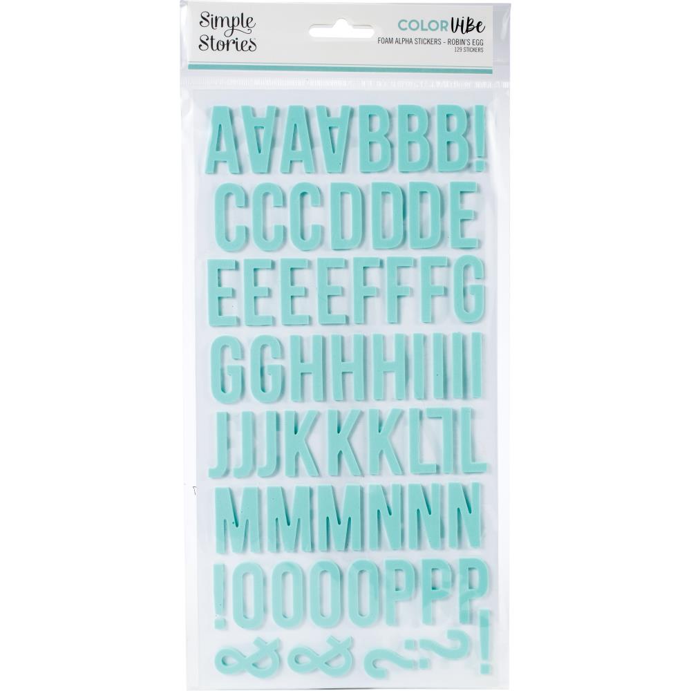Color Vibe Foam Alpha Stickers Robin's Egg