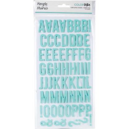 Color Vibe Foam Alpha Stickers Robin's Egg