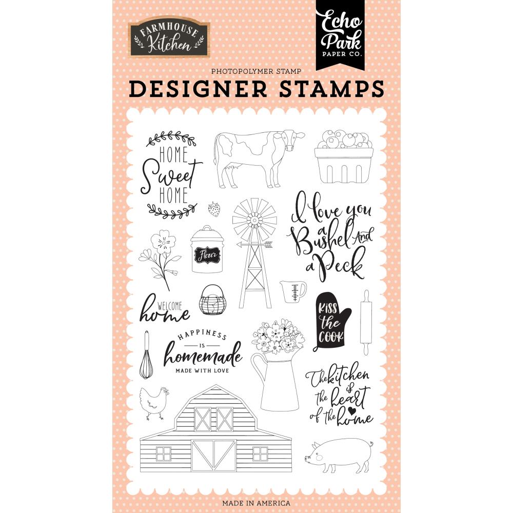 Farmhouse Kitchen Heart of the Home Stamp Set