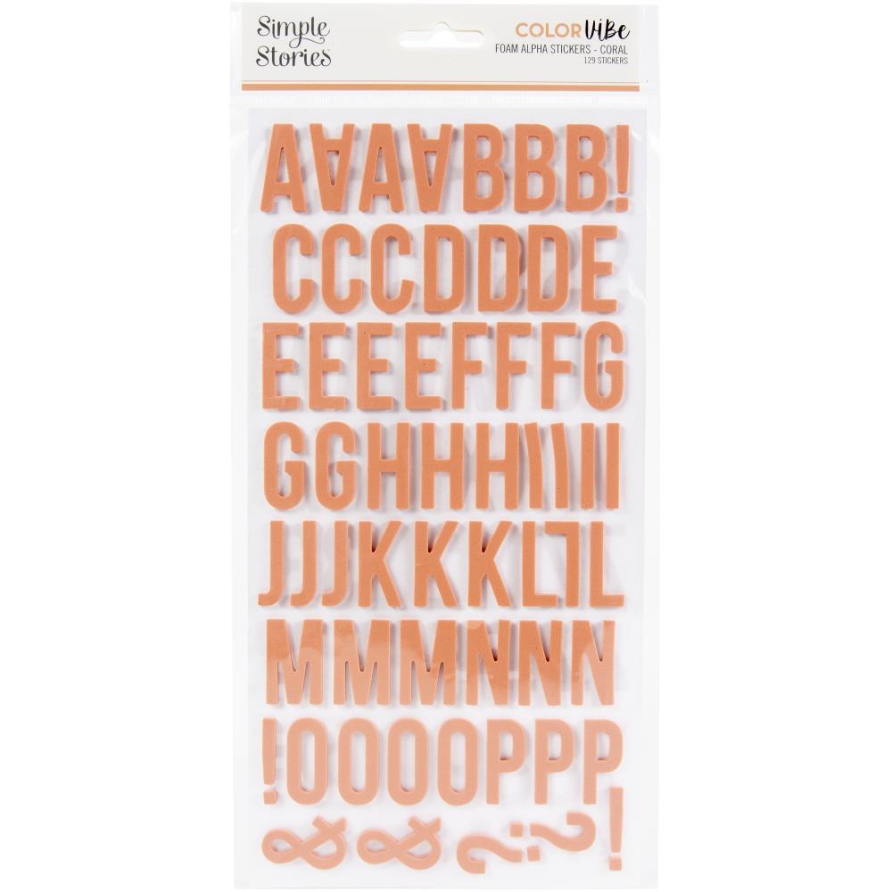 Color Vibe Foam Alpha Stickers Coral