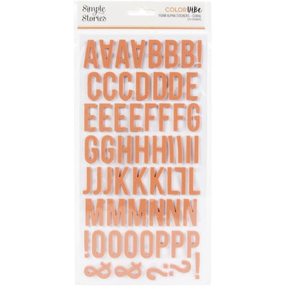 Color Vibe Foam Alpha Stickers Coral