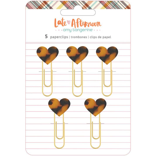 Late Afternoon Heart Paper Clips