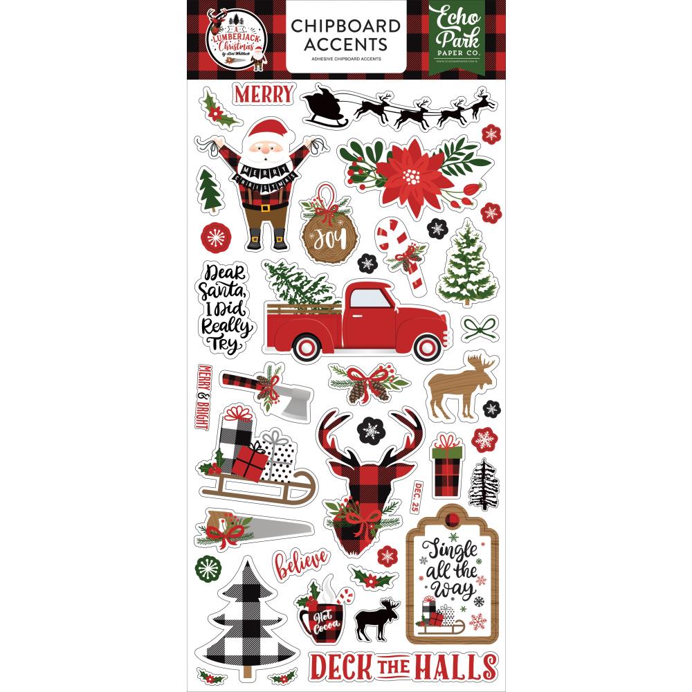 Lumberjack Christmas Chipboard Accents