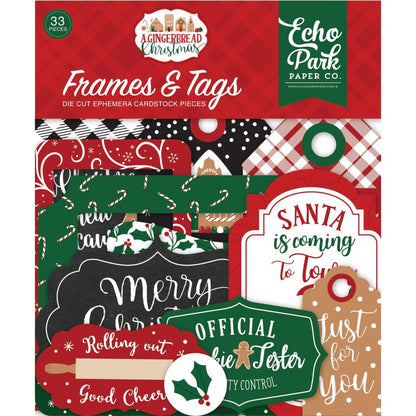 Gingerbread Christmas Frames & Tags Ephemera