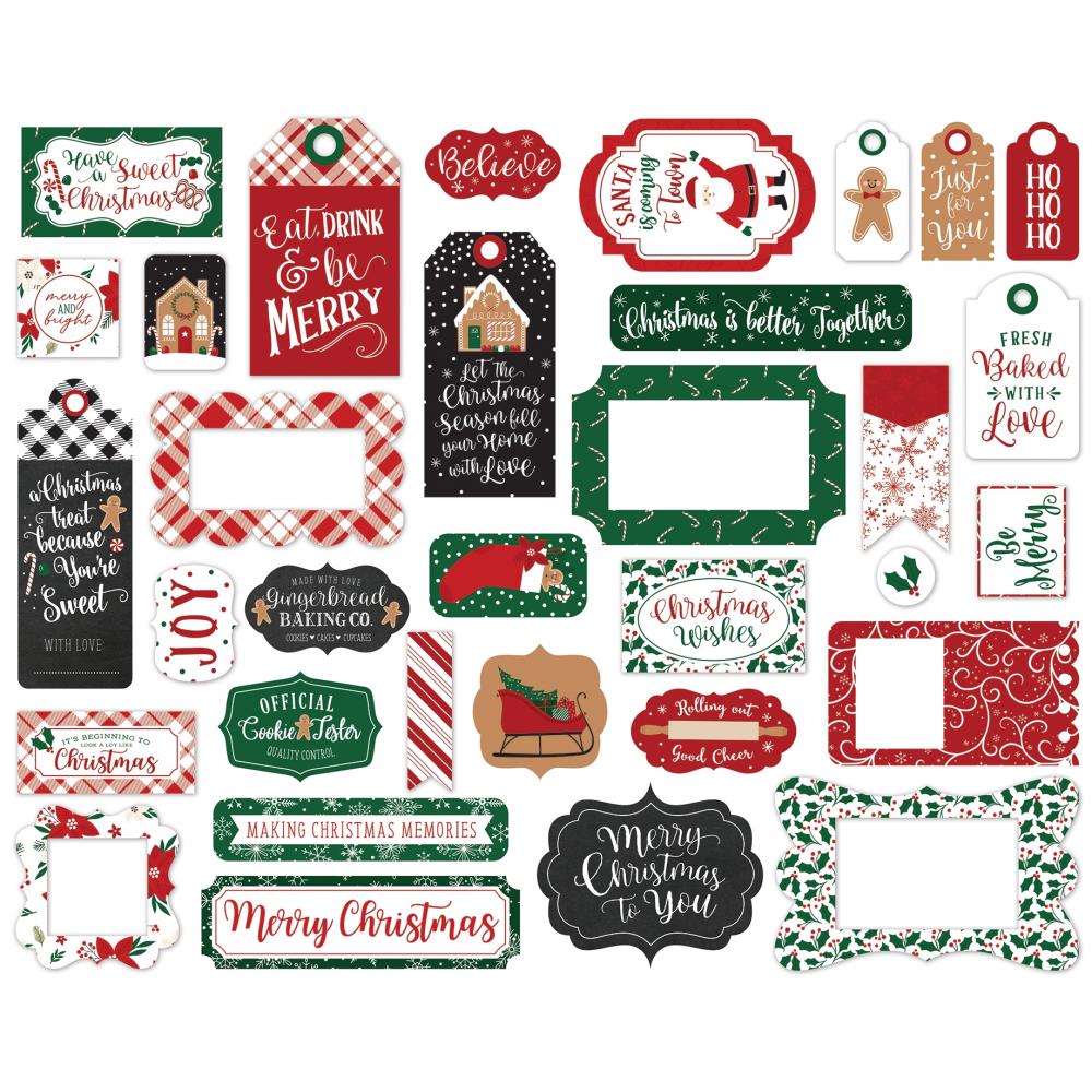 Gingerbread Christmas Frames & Tags Ephemera