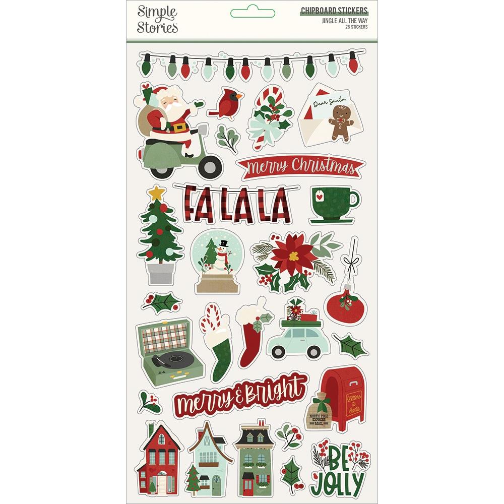 Jingle All the Way Chipboard Stickers