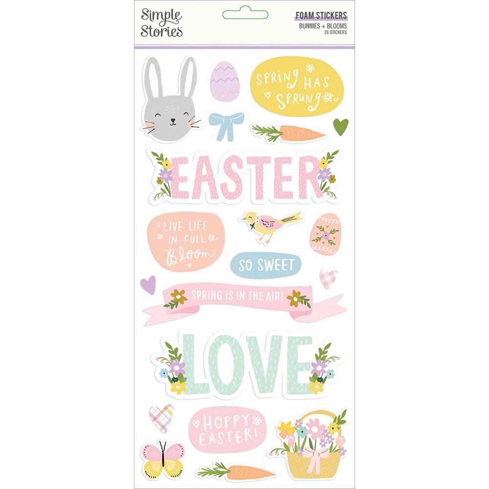 Bunnies & Blooms Foam Stickers