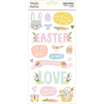 Bunnies & Blooms Foam Stickers