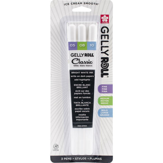 Gelly Roll Classic Pens 3pk White