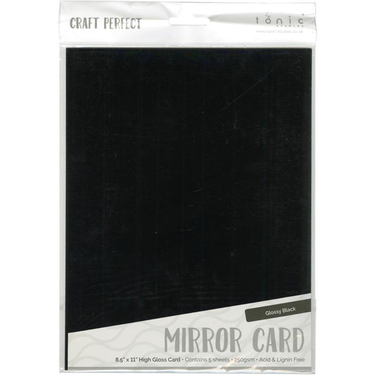 Glossy Mirror Cardstock 8.5 x 11 Black