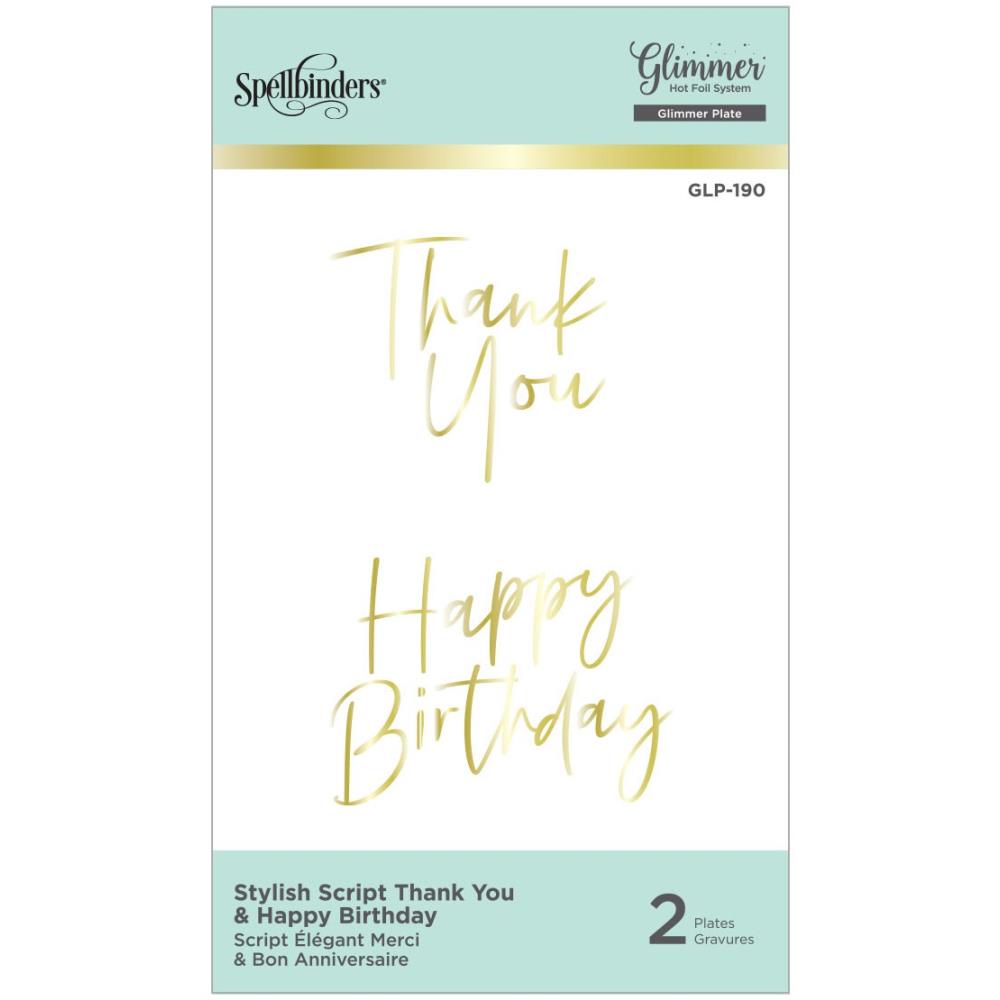 Stylish Script Thank You & Happy Birthday Hot Foil Plates