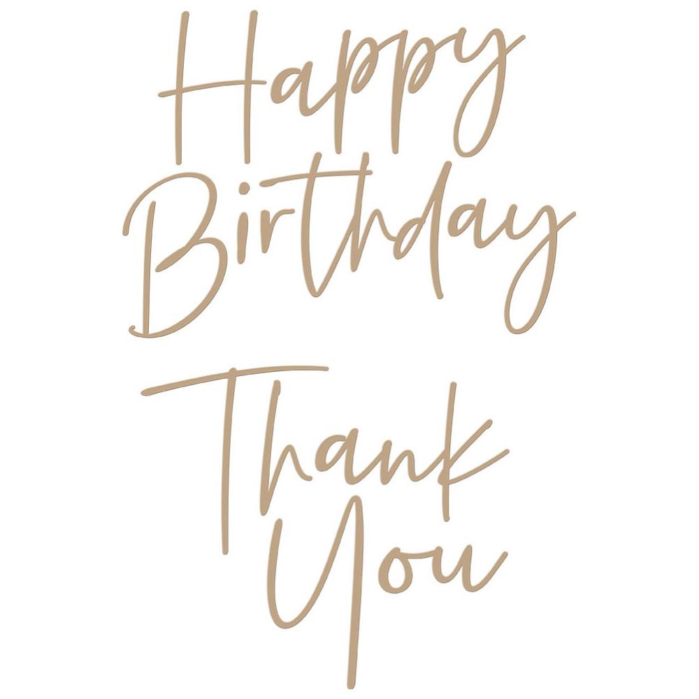 Stylish Script Thank You & Happy Birthday Hot Foil Plates