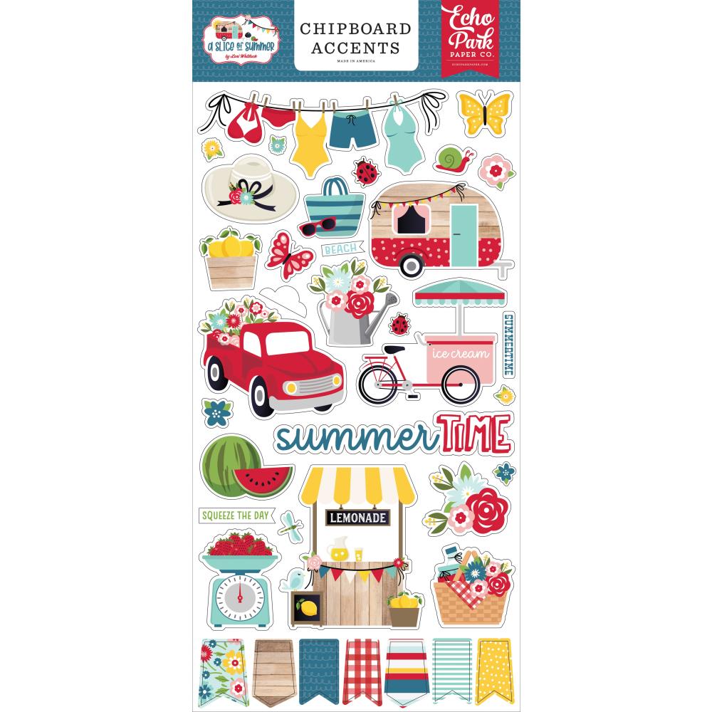 Slice Of Summer Accents Chipboard Stickers