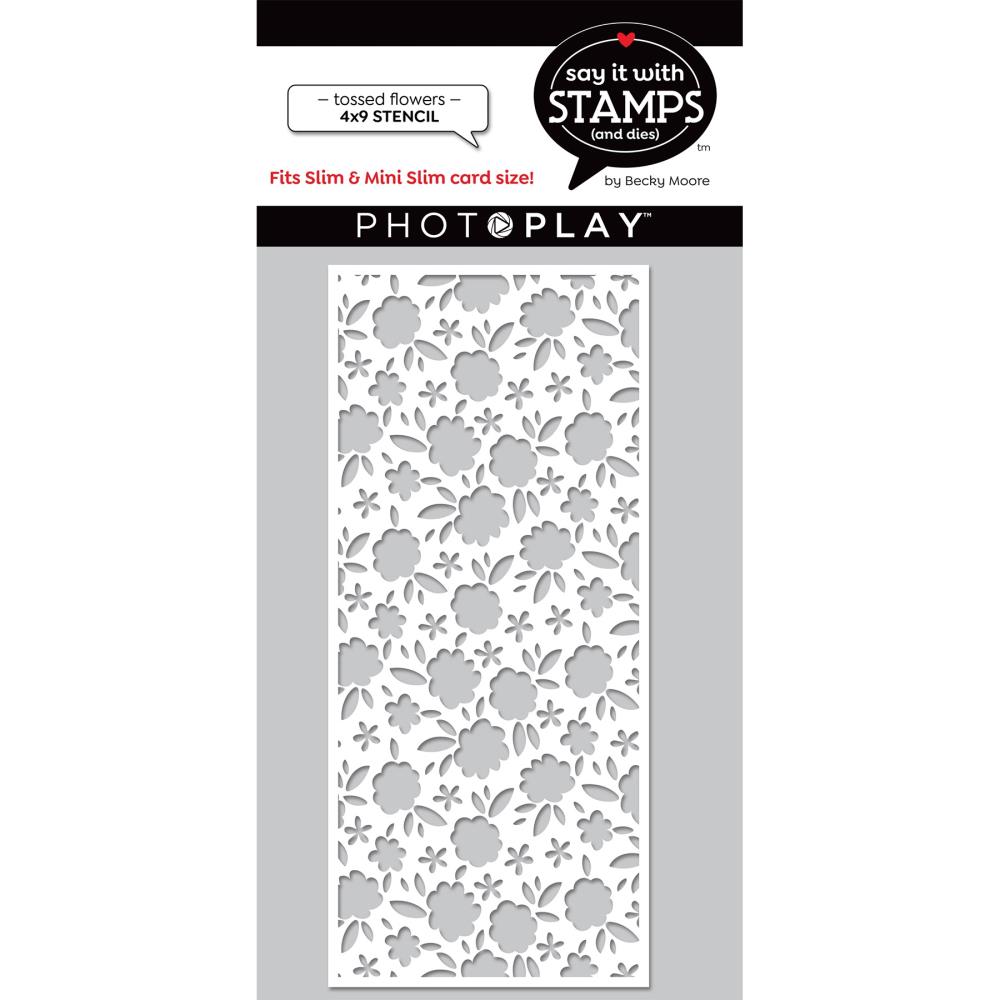Tossed Flowers Slim Stencil