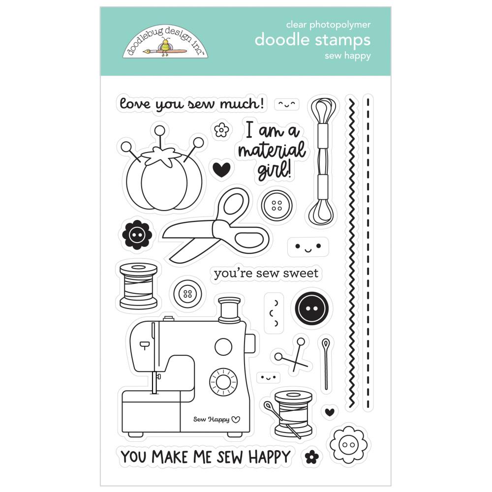 Cute & Crafty Sew Happy Doodle Stamps