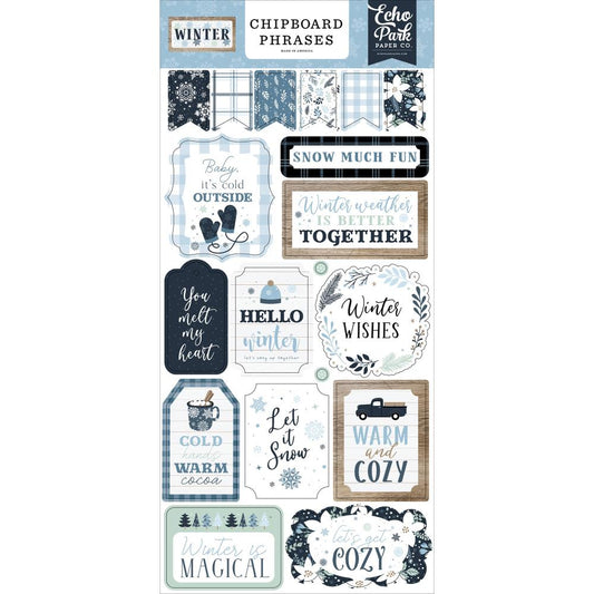 Winter Chipboard Phrases