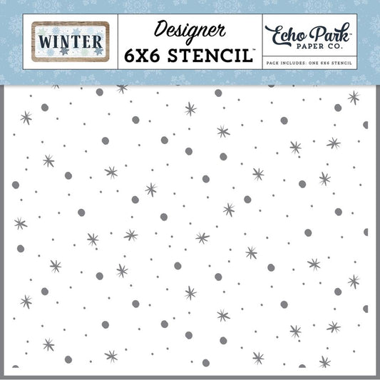 Winter Sparkling Snow Stencil