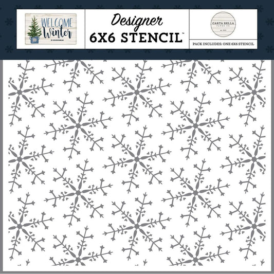 Welcome Winter Wonderland Snowflake Stencil