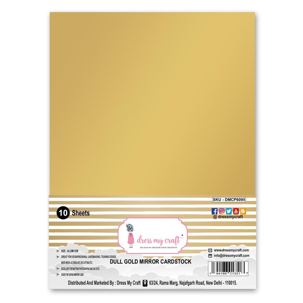 Dull Gold Mirror A4 Cardstock