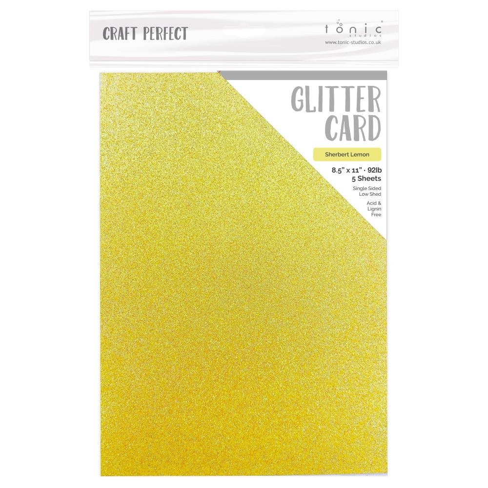 Glitter Cardstock 8.5 x 11 Sherbert Lemon