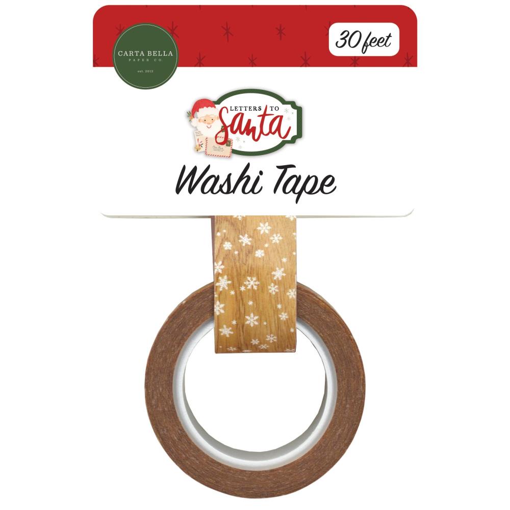 Letters to Santa Woodgrain Snow Washi Tape