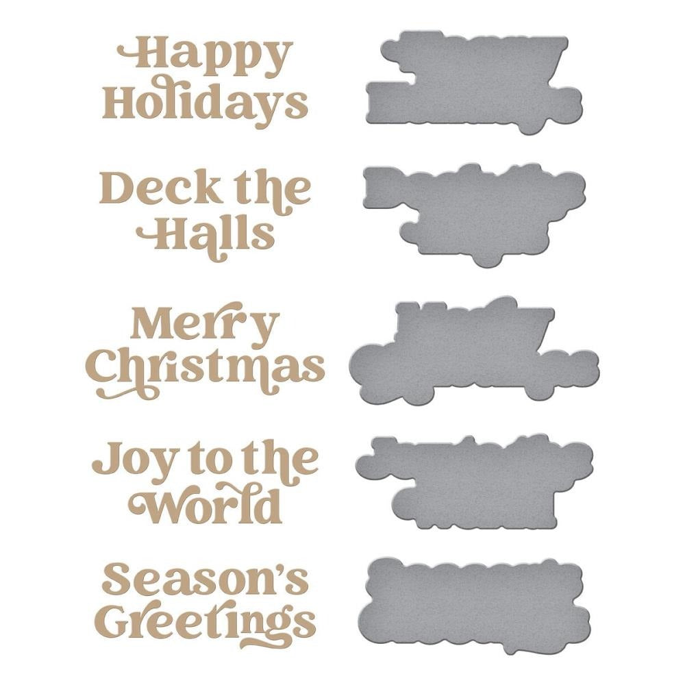 Joyful Christmas Sentiments Hot Foil Plate & Dies