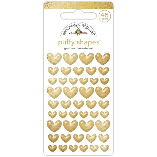 Hello Again Gold Heart Puffy Stickers