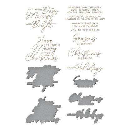 A Merry Little Christmas Sentiments Hot Foil Plates & Dies