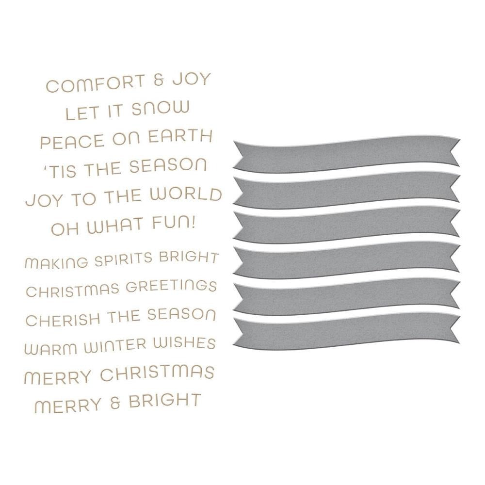 Comfort & Joy Sentiments Hot Foil Plates & Dies